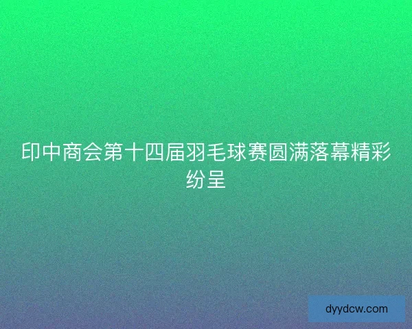 印中商会第十四届羽毛球赛圆满落幕精彩纷呈