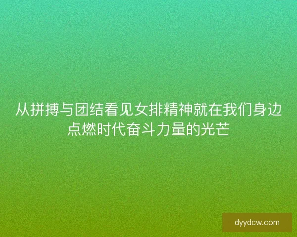 从拼搏与团结看见女排精神就在我们身边点燃时代奋斗力量的光芒